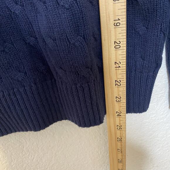 Polo Ralph Lauren Boys Large (14-16) Cable Knit Sweater Cotton Crewneck Blue - Picture 8 of 8
